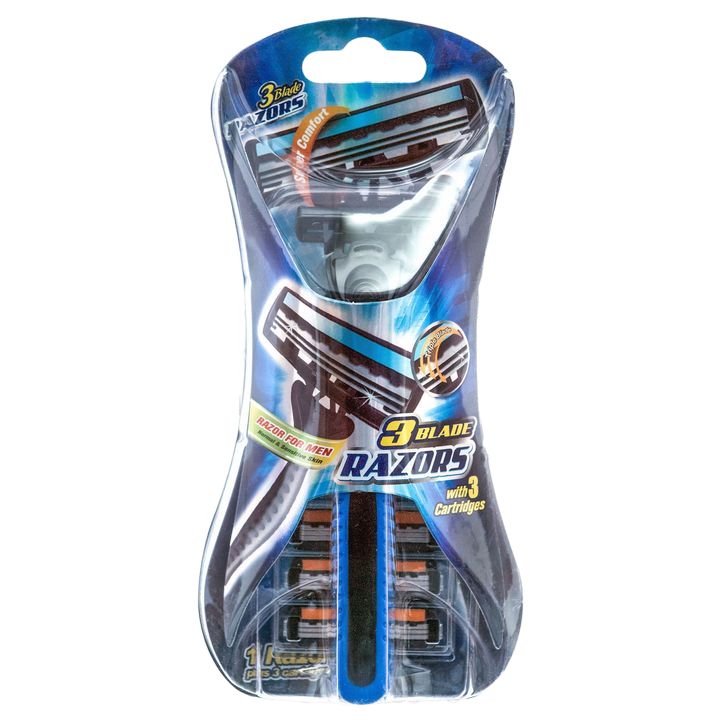 Men's 3-Bladed Razor + 3 Cartridges