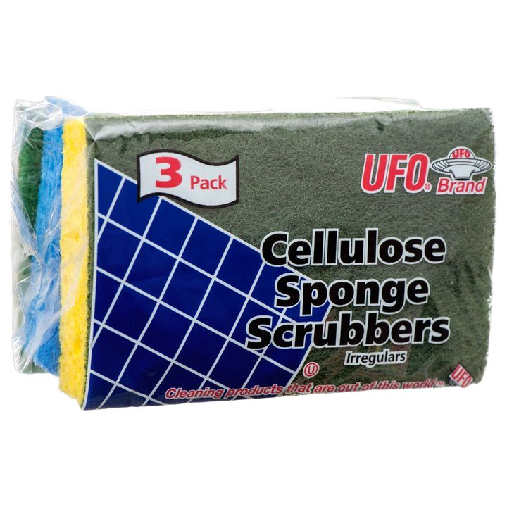 UFO Cellulose Sponge Scrubbers 3-Pack