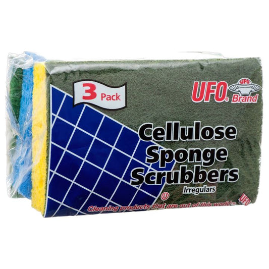 UFO Cellulose Sponge Scrubbers 3-Pack