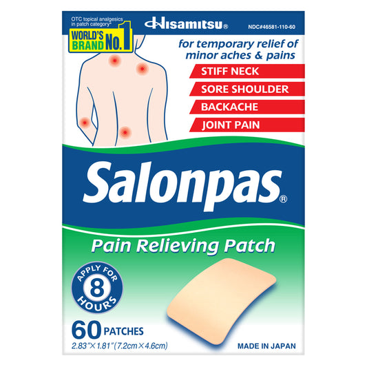 Salonpas Pain Relieving Patch 8-Hour Pain Relief 60ct