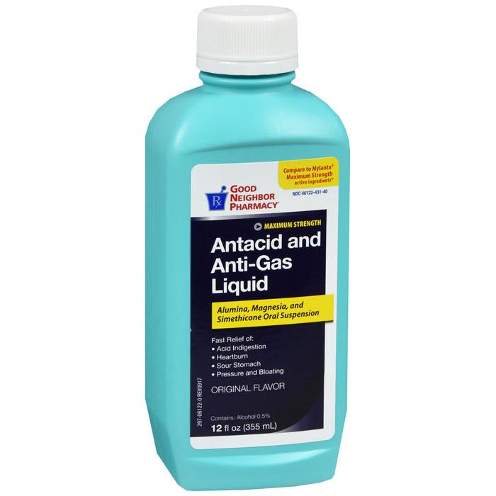 GNP Antacid and Anti-Gas Liquid Maximum Strength Original Flavor 12oz