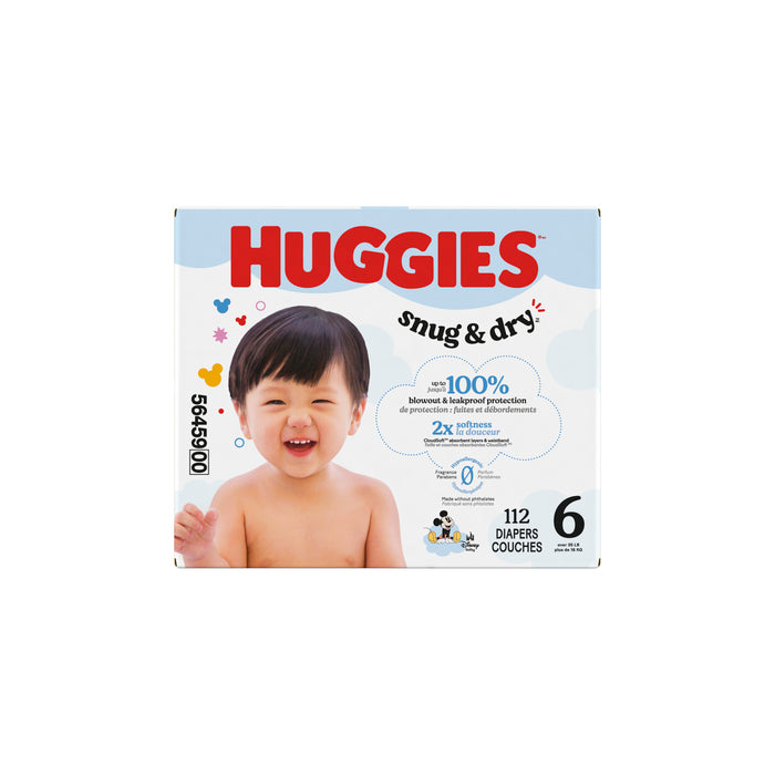 Huggies Snug & Dry Baby Diapers Size 6 112ct