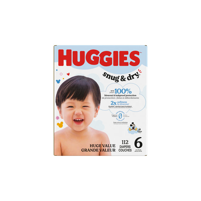 Huggies Snug & Dry Baby Diapers Size 6 112ct
