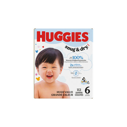 Huggies Snug & Dry Baby Diapers Size 6 112ct