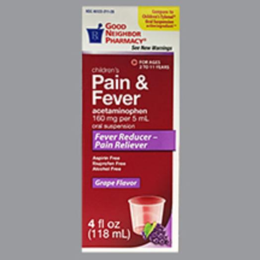 GNP Children's Pain & Fever Relief Grape Sus Liquid 160mg 4oz