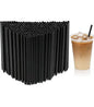 Unwrapped Black Slim/Collins Straws (500 Pack)