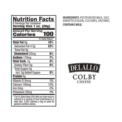 Delallo 8oz Colby Cheese