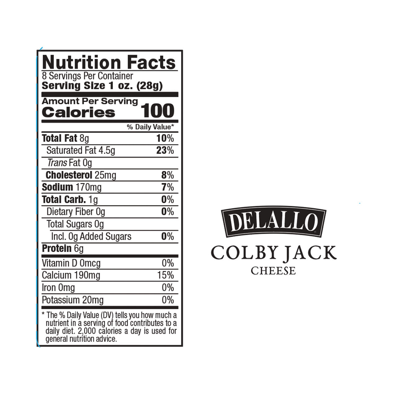 Delallo 8oz Colby Jack Cheese