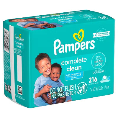 Pampers Complete Clean Baby Wipes 216ct