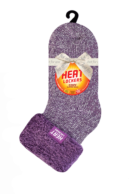 Women's Twist Cozy Slipper Sock - Lilac/Cream