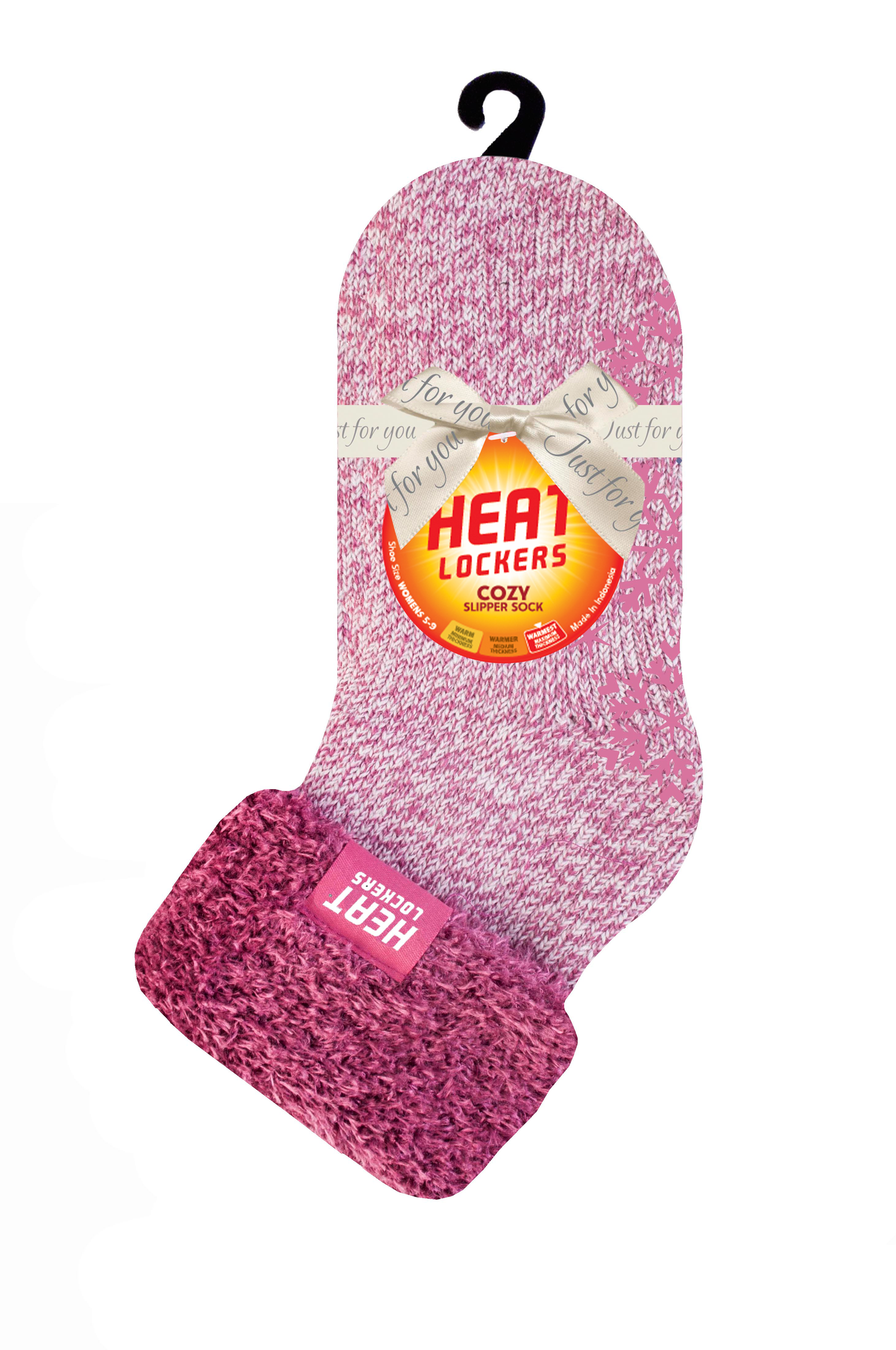 Women's Twist Cozy Slipper Sock - Pink/Cream