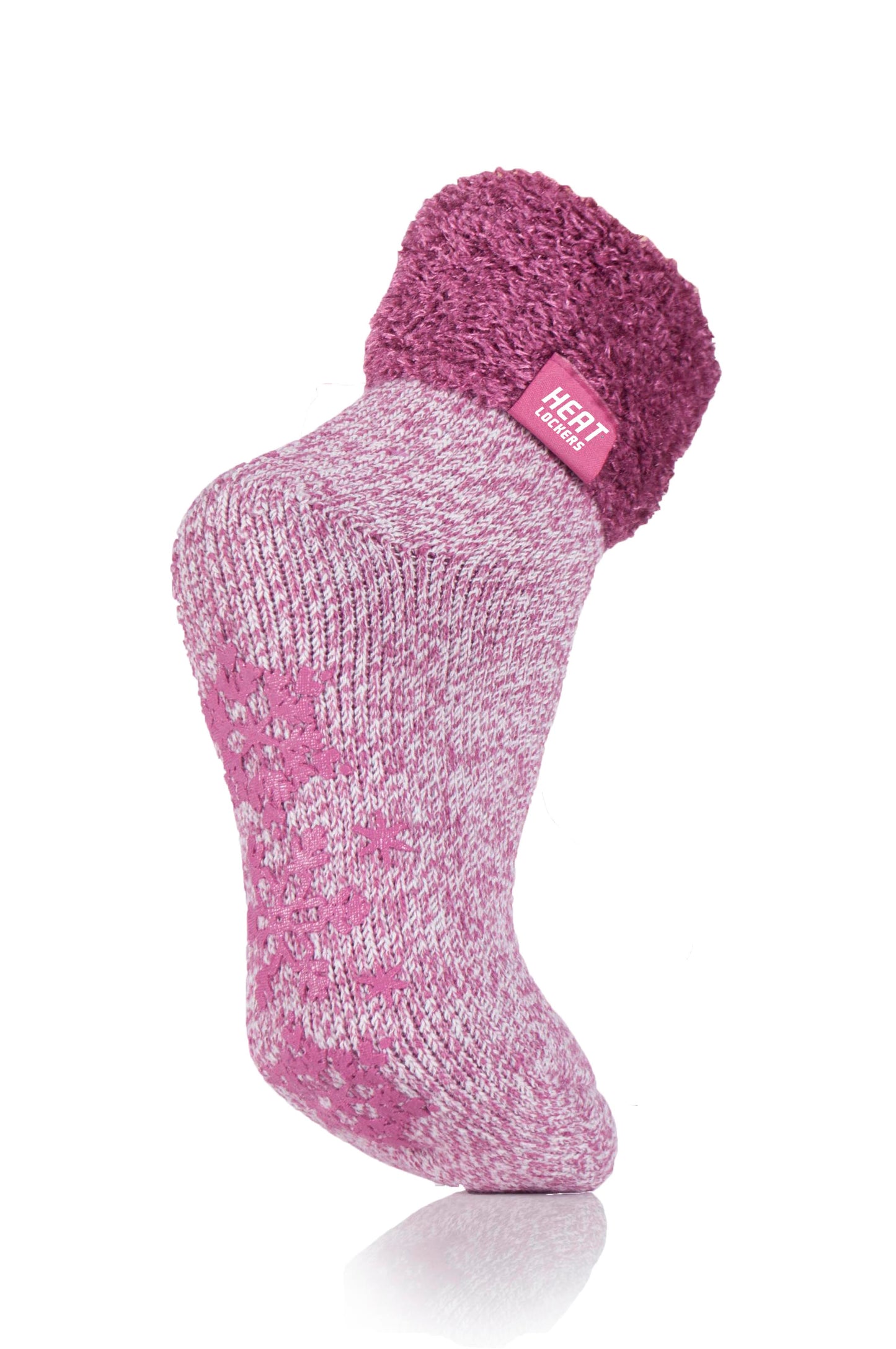 Women's Twist Cozy Slipper Sock - Pink/Cream