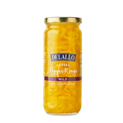 Delallo Mild Banana Pepper Rings 16oz