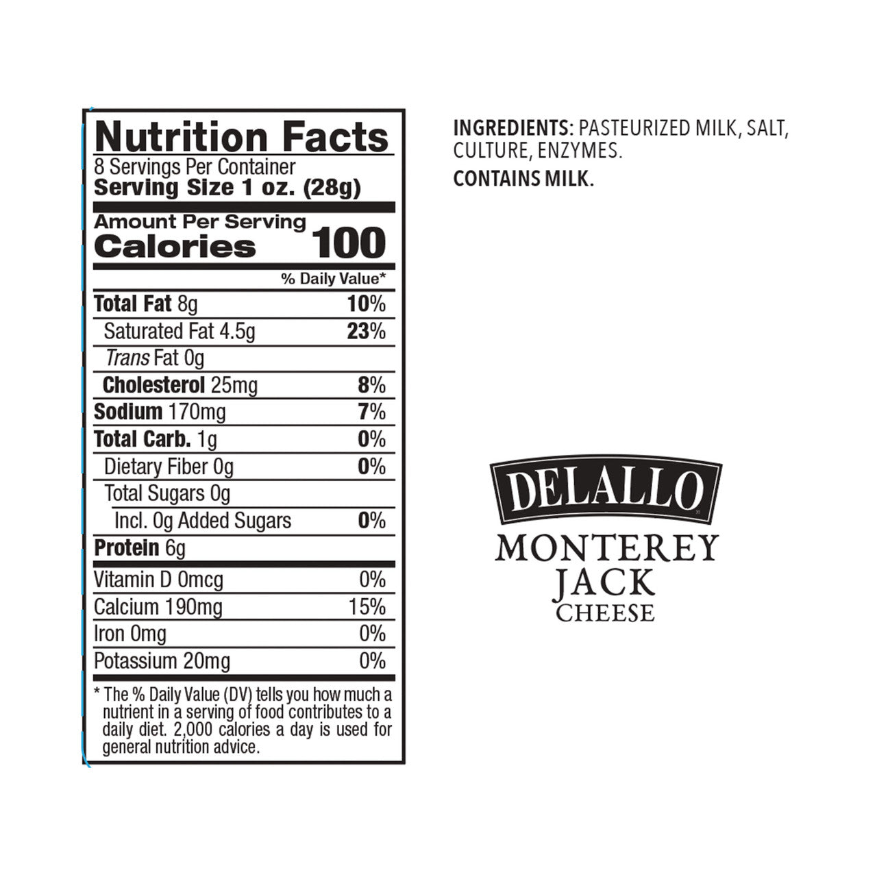 Delallo 8oz Monterey Jack Cheese