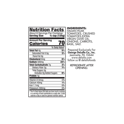 Delallo  Pomodoro Fresco Tomato Basil Sauce 25.25oz