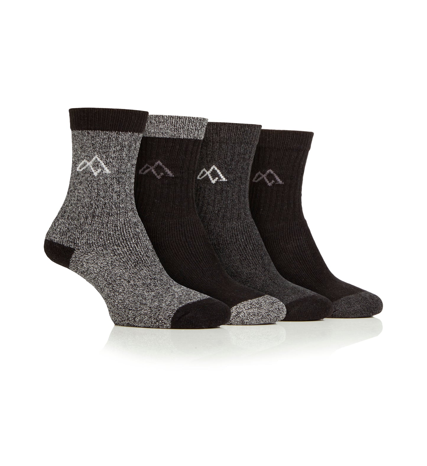 Storm Valley Boot Socks Black/Charcoal Sz 7-12 (4-Pack)
