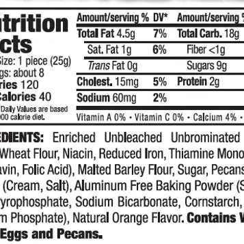 Delallo Orange Pecan Biscotti 7oz